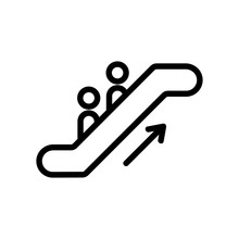 The Metro Escalator Up Icon Vector. The Metro Escalator Up Sign. Isolated Contour Symbol Illustration