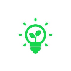 Canvas Print - light bulb and plant vector icon