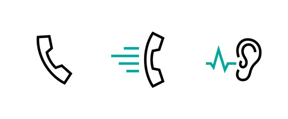 Wall Mural - Set of Call phone icons. Editable line vector.