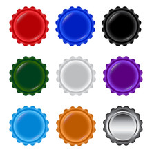 Bottle Caps Set In Multiple Colors