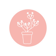 Sticker - beautiful plant icon, line block style