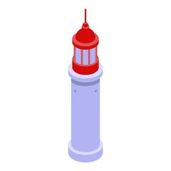 Sticker - Tower lighthouse icon. Isometric of tower lighthouse vector icon for web design isolated on white background