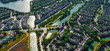 Aerial view of residential real estate homes in Foster City, CA