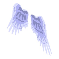 Wall Mural - Angel wings icon. Isometric of angel wings vector icon for web design isolated on white background
