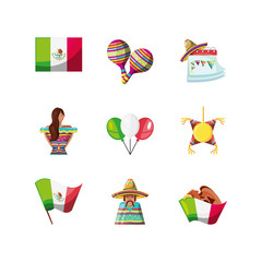 Canvas Print - set of icons cinco de mayo on white background