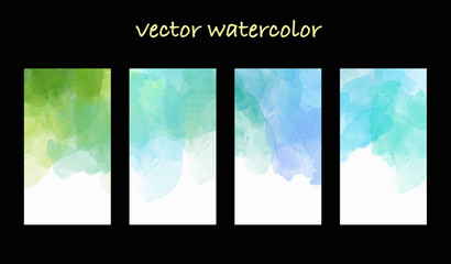 Wall Mural - et of light colorful vector watercolor vertical backgrounds for poster, banner or flyer