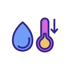 Wall Mural - the drop in temperature and humidity icon vector. the drop in temperature and humidity sign. color isolated symbol illustration