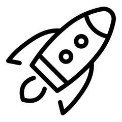 Sticker - Rocket mission icon. Outline rocket mission vector icon for web design isolated on white background