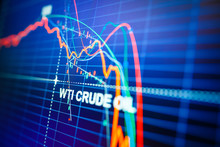 Data Analyzing In Commodities Energy Market: The Charts And Quotes On Display. US WTI Crude Oil Price Analysis. Stunning Price Drop For The Last 20 Years.