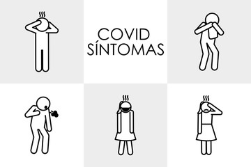 Wall Mural - Covid 19 line style icon set vector design