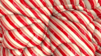 Wall Mural - 3d animation of abstract striped background. Lollipop wavy surface with ripples.