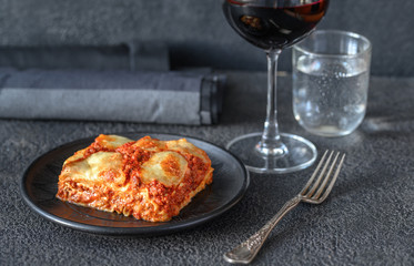 Canvas Print - Dish of lasagne