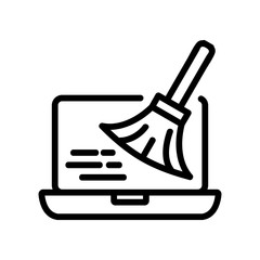 cleaning laptop icon vector. cleaning laptop sign. isolated contour symbol illustration