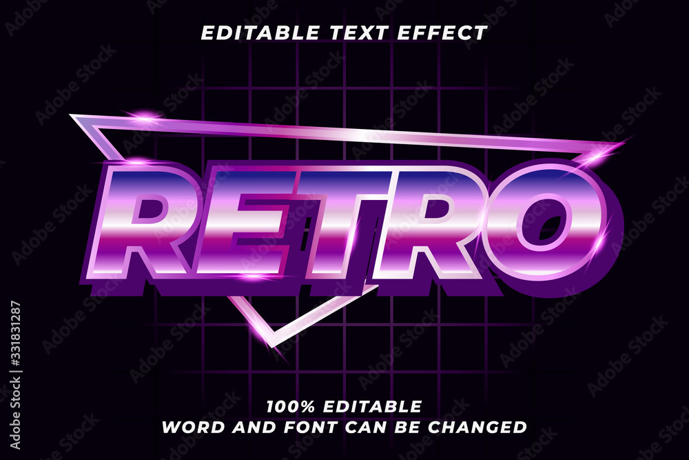 Retro text style effect Premium Vector - obrazy, fototapety, plakaty 