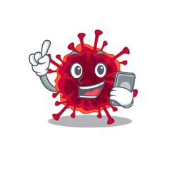 Wall Mural - Mascot design of pedacovirus speaking on phone