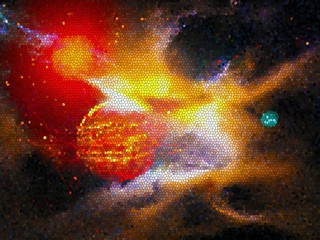 colorful cloud landscape in space