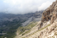 Mountain Alps Panorama In Brenta Dolomites, Italy