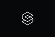 Minimal elegant monogram art logo. Outstanding professional trendy awesome artistic 3D S SC CS initial based Alphabet icon logo. Premium Business logo White color on black background