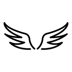 Sticker - Angel wings icon. Outline angel wings vector icon for web design isolated on white background