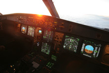 Sunrise In The Flightdeck Airbus A330
