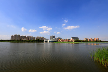 Wall Mural - Summer Landscape of Waterfront City, Tangshan City, China