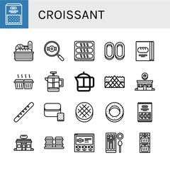 Canvas Print - croissant icon set