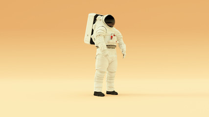 Wall Mural - spacesuit spacewalk exploration mobility unit next generation spacesuit with warm cream background w