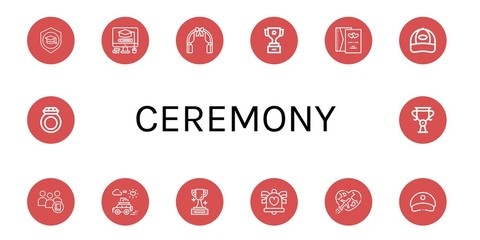 Sticker - ceremony simple icons set