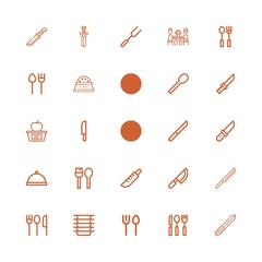 Editable 25 silverware icons for web and mobile