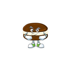 Poster - An icon of whoopie pies mascot design with confident gesture