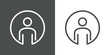 © teracreonte - Icono plano lineal usuario en círculo en fondo gris y fondo blanco
