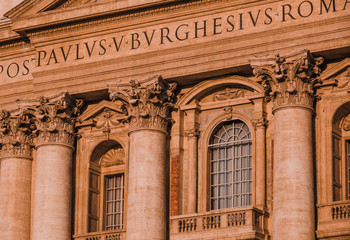 Basilica of Saint Peter or Basilica di San Pietro in Vatican.