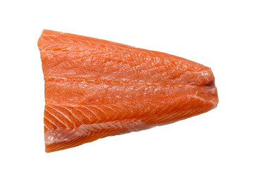 Wall Mural - Salmon fillet, tail part is on a white background. Isolated