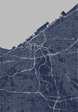 Map Of The City Of Cleveland, Ohio, USA