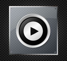 Play button. Vector illustration. Icon button.	