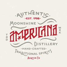 Americana Moonshine Distillery Vintage Design