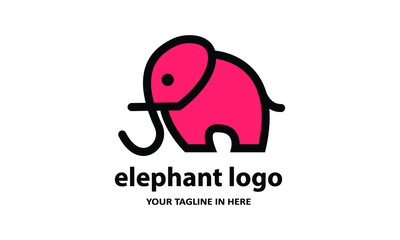 The concept of modern Simple elephant logo design is easy to remember	