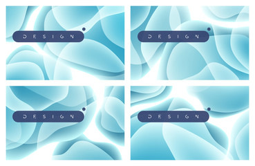 Wall Mural - set of futuristic technological minimalist vector backgrounds with monochrome fluid shapes