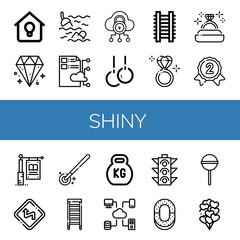 Wall Mural - shiny simple icons set