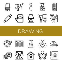 Wall Mural - Set of drawing icons