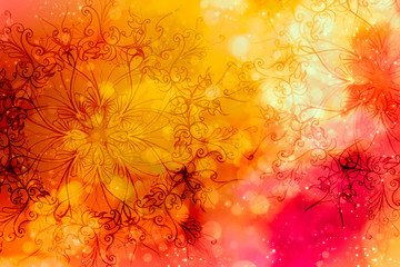 Aufkleber - floral ornamental structure with filigrane pattern mandala on abstract background.