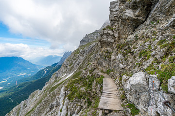 Beautiful hike and climb to the Zugspitze near Ehrwald and Eibsee, the highest mountain in Germany