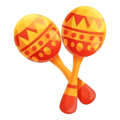 Wall Mural - Two maracas icon. Cartoon of two maracas vector icon for web design isolated on white background