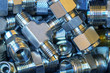 Quick connect fittings coupling for assembling compressed air, hydraulics, pneumatics, gases, fuel lines. Lays in a chaotic manner.