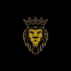 Wall Mural - golden abstract lion with crown