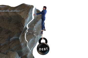 Concept of debt and load with businessman