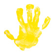 Child's hand yellow