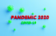 © Przemyslaw Iciak - Abstract virus strain model of MERS-Cov or middle East respiratory syndrome coronavirus and Novel coronavirus 2019-nCoV with text on blue background. Virus Pandemic Protection Concept