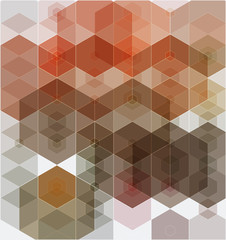 Wall Mural - Abstract geometric vector background, brown hexagonal shapes for brochure, flyer design.