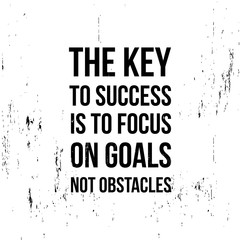 Wall Mural - The key to success is to focus on goals not obstacles